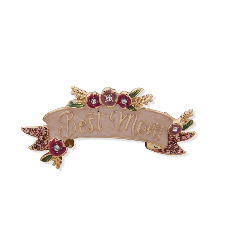 Best Mom Brooch in Gift Box - Picture 1 of 3